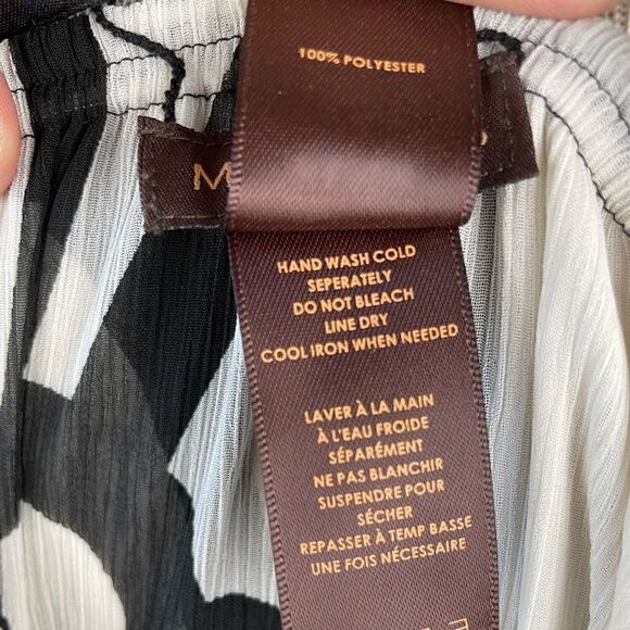 Multiples Black and White Floral Midi Skirt Size Petite Small EUC - Picture 9 of 9